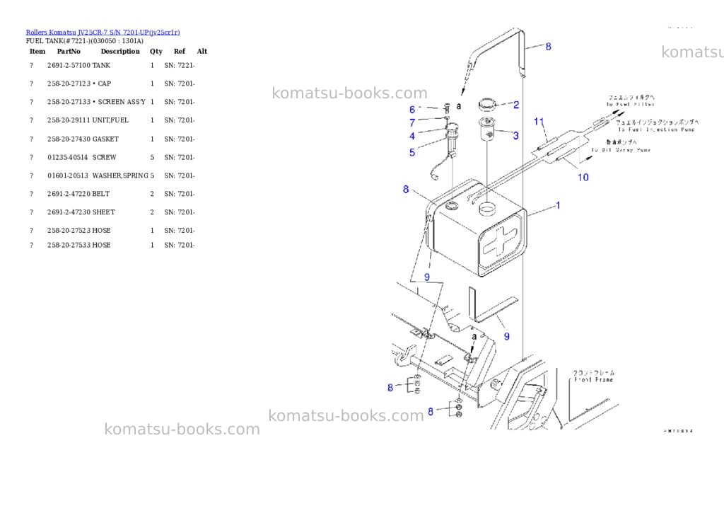 Komatsu JV25CR-7 S/N 7201-UP Parts catalog cover Page 4 Komatsu JV25CR-7 S/N 7201-UP Parts catalog cover Page 4