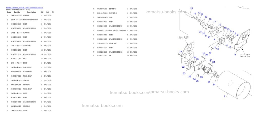 Komatsu JV25CR-7 S/N 7201-UP Parts catalog cover Page 8 Komatsu JV25CR-7 S/N 7201-UP Parts catalog cover Page 8