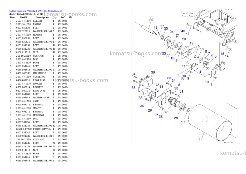 Komatsu JV25CW-1 S/N 1001-UP Parts catalog cover Page 6