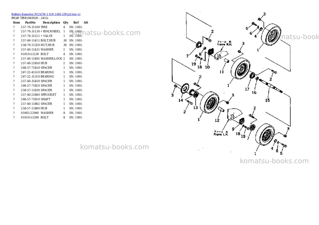 Komatsu JV25CW-1 S/N 1001-UP Parts catalog cover Page 8