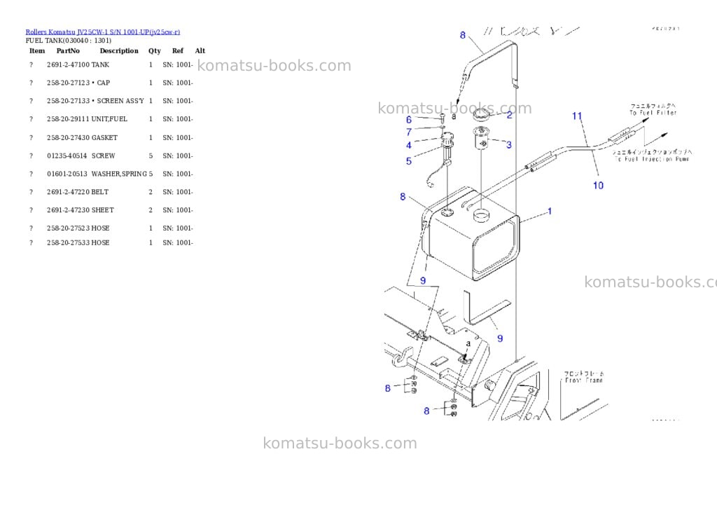 Komatsu JV25CW-1 S/N 1001-UP Parts catalog cover Page 3