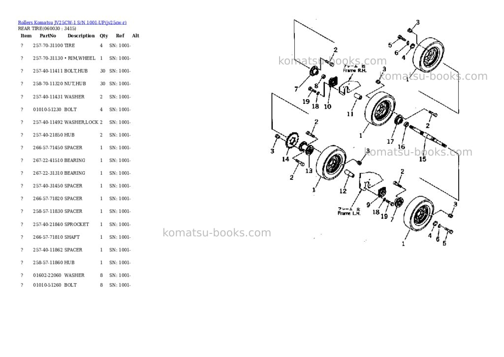 Komatsu JV25CW-1 S/N 1001-UP Parts catalog cover Page 8