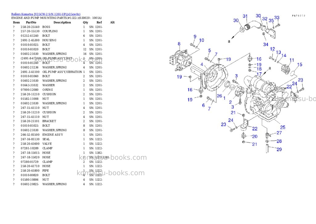 Komatsu JV25CW-2 S/N 1201-UP Parts catalog cover Komatsu JV25CW-2 S/N 1201-UP Parts catalog cover