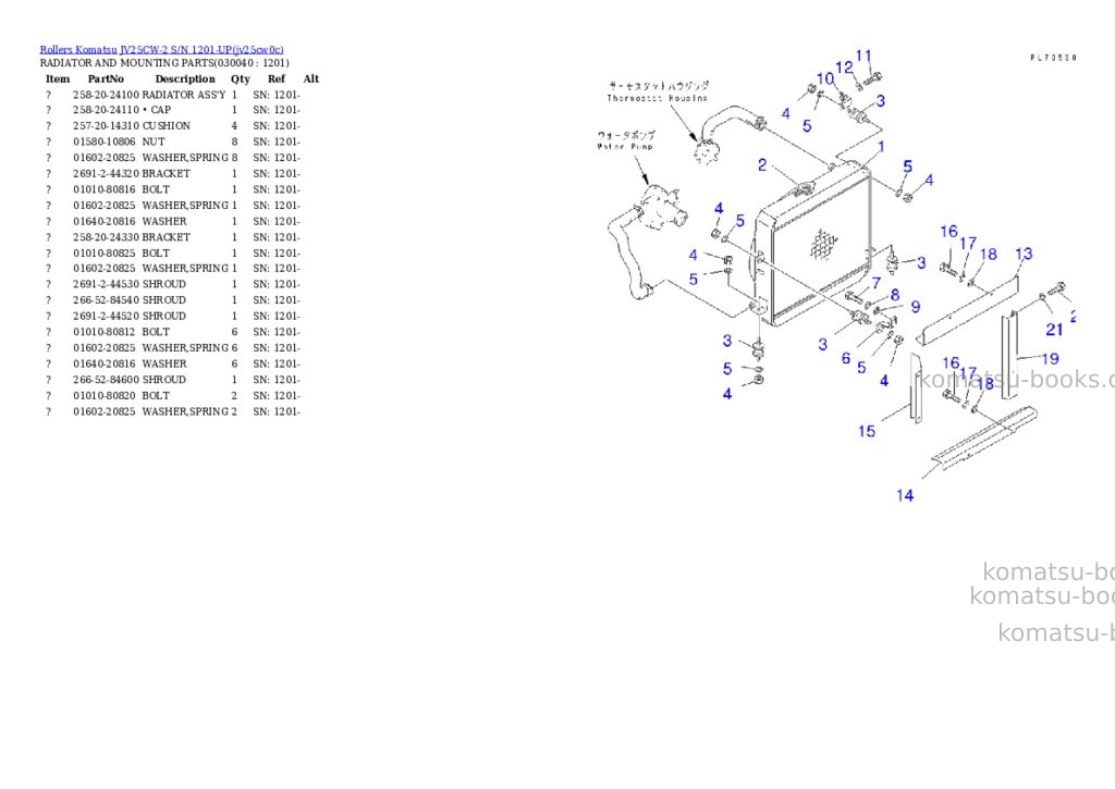 Komatsu JV25CW-2 S/N 1201-UP Parts catalog cover Page 3 Komatsu JV25CW-2 S/N 1201-UP Parts catalog cover Page 3