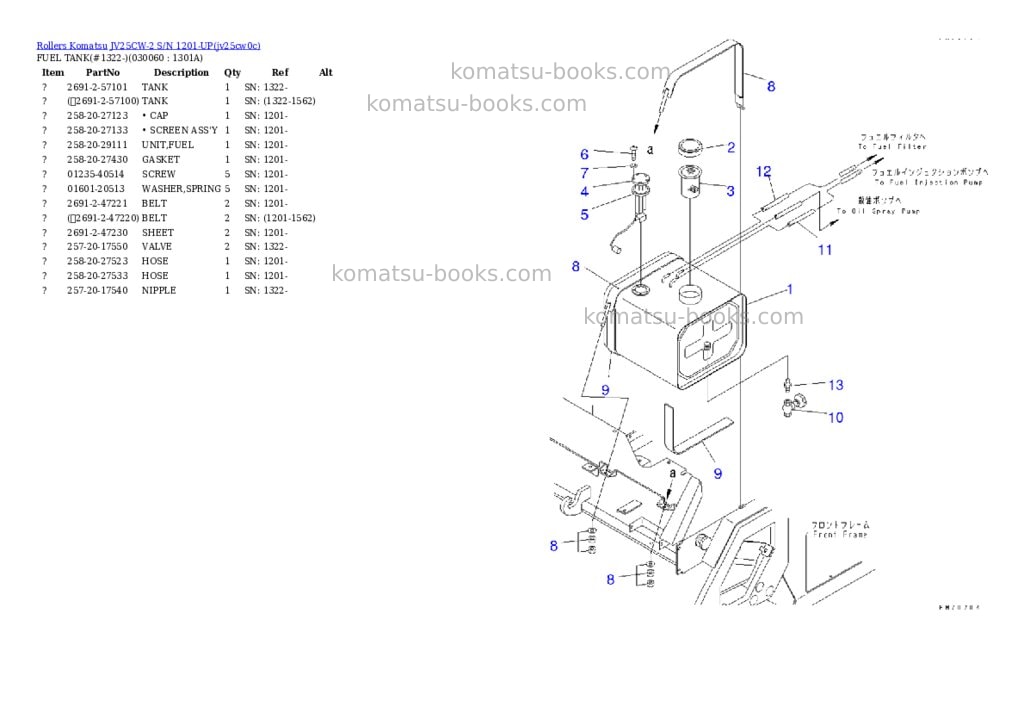 Komatsu JV25CW-2 S/N 1201-UP Parts catalog cover Page 5 Komatsu JV25CW-2 S/N 1201-UP Parts catalog cover Page 5