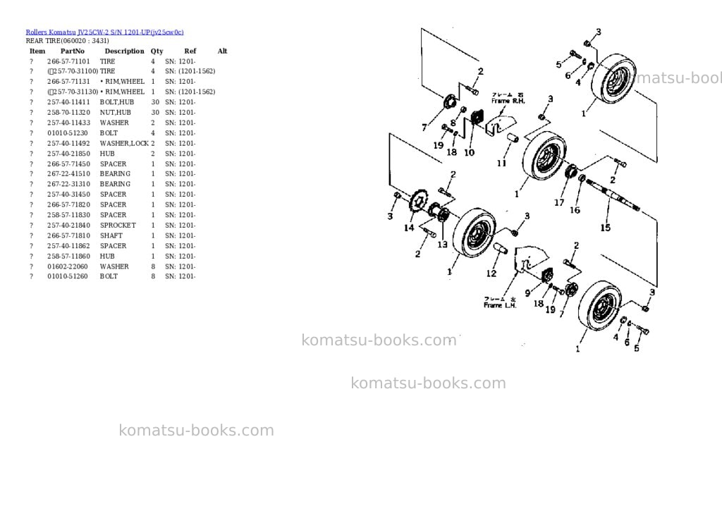 Komatsu JV25CW-2 S/N 1201-UP Parts catalog cover Page 9 Komatsu JV25CW-2 S/N 1201-UP Parts catalog cover Page 9