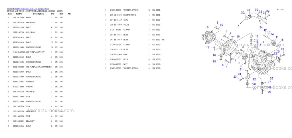 Komatsu jv25cw-2 s/n 1201-up Parts catalog cover Komatsu jv25cw-2 s/n 1201-up Parts catalog cover