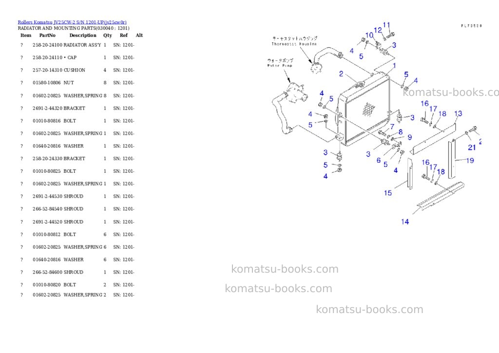 Komatsu jv25cw-2 s/n 1201-up Parts catalog cover Page 3 Komatsu jv25cw-2 s/n 1201-up Parts catalog cover Page 3
