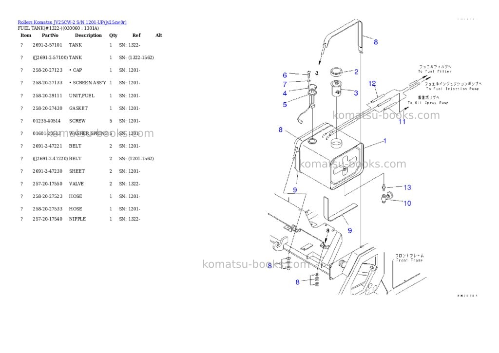 Komatsu jv25cw-2 s/n 1201-up Parts catalog cover Page 5 Komatsu jv25cw-2 s/n 1201-up Parts catalog cover Page 5