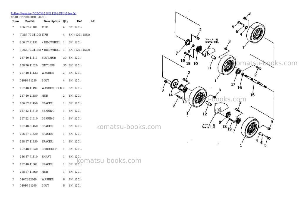 Komatsu jv25cw-2 s/n 1201-up Parts catalog cover Page 9 Komatsu jv25cw-2 s/n 1201-up Parts catalog cover Page 9