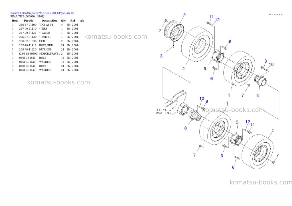 Komatsu JV25CW-3 S/N 2001-UP Parts catalog cover Page 8 Komatsu JV25CW-3 S/N 2001-UP Parts catalog cover Page 8