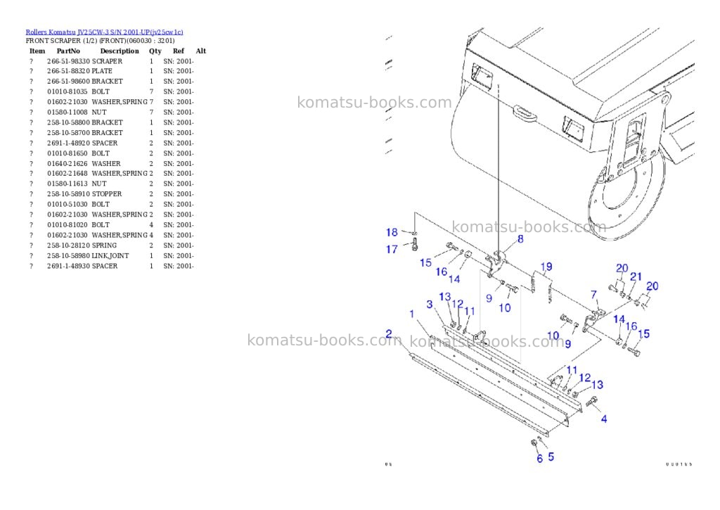 Komatsu JV25CW-3 S/N 2001-UP Parts catalog cover Page 9 Komatsu JV25CW-3 S/N 2001-UP Parts catalog cover Page 9