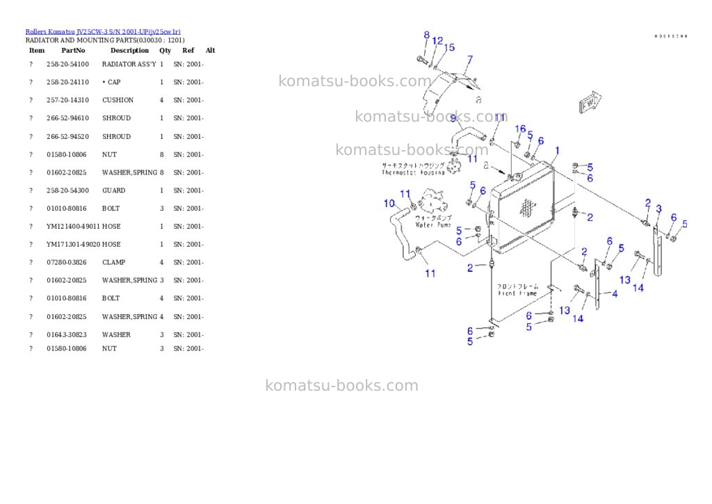 Komatsu jv25cw-3 s/n 2001-up Parts catalog cover Page 2 Komatsu jv25cw-3 s/n 2001-up Parts catalog cover Page 2