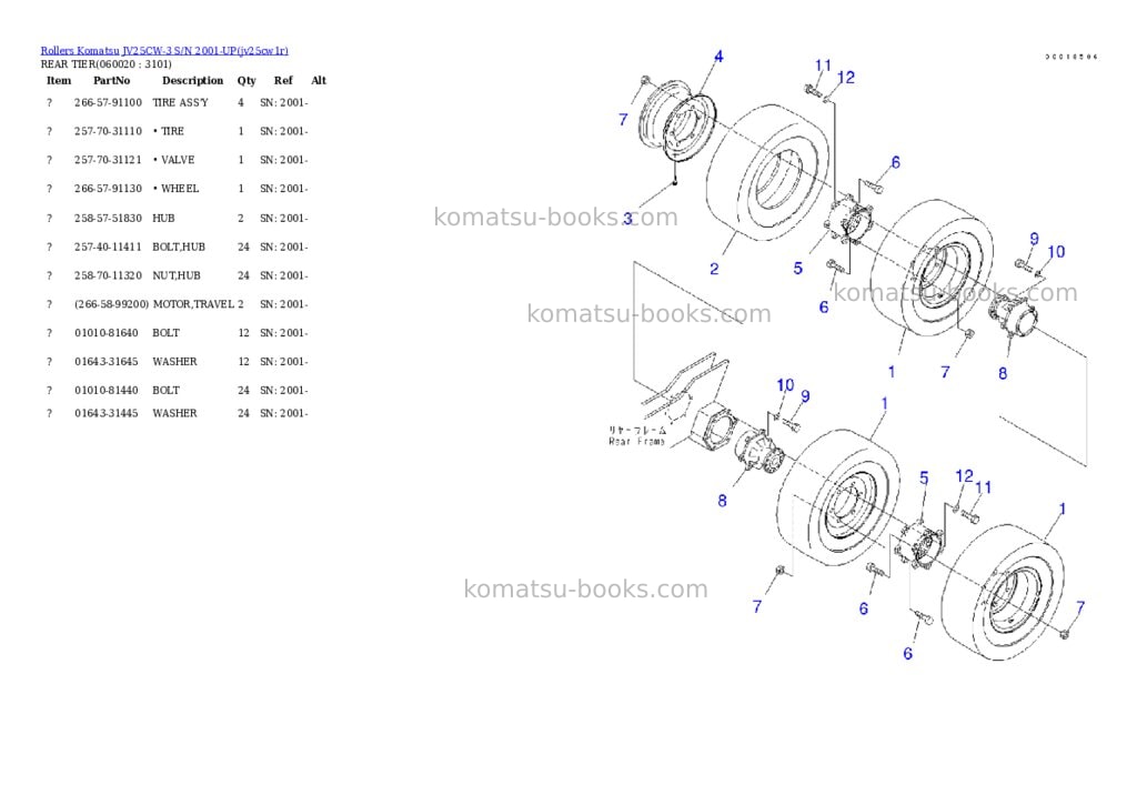 Komatsu jv25cw-3 s/n 2001-up Parts catalog cover Page 8 Komatsu jv25cw-3 s/n 2001-up Parts catalog cover Page 8