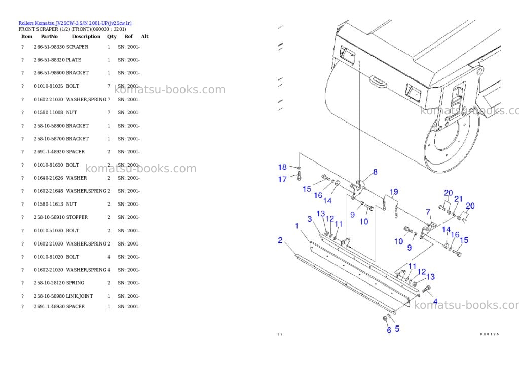 Komatsu jv25cw-3 s/n 2001-up Parts catalog cover Page 9 Komatsu jv25cw-3 s/n 2001-up Parts catalog cover Page 9