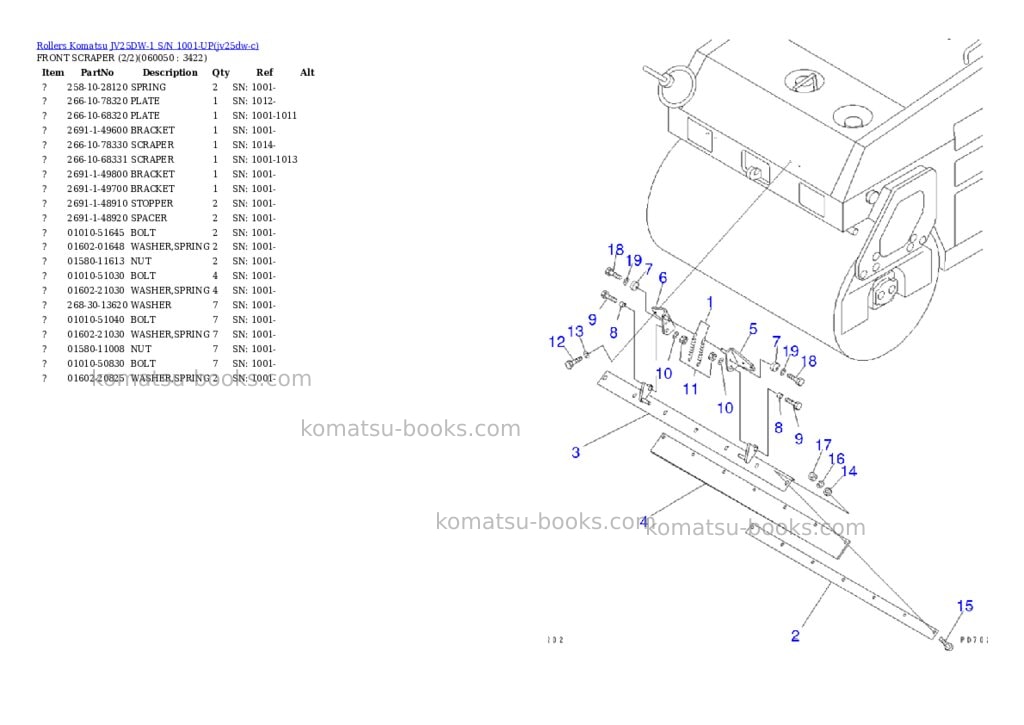Komatsu JV25DW-1 S/N 1001-UP Parts catalog cover Page 10 Komatsu JV25DW-1 S/N 1001-UP Parts catalog cover Page 10