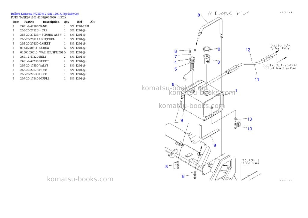 Komatsu jv25dw-2 s/n 1201-up Parts catalog cover Page 4 Komatsu jv25dw-2 s/n 1201-up Parts catalog cover Page 4