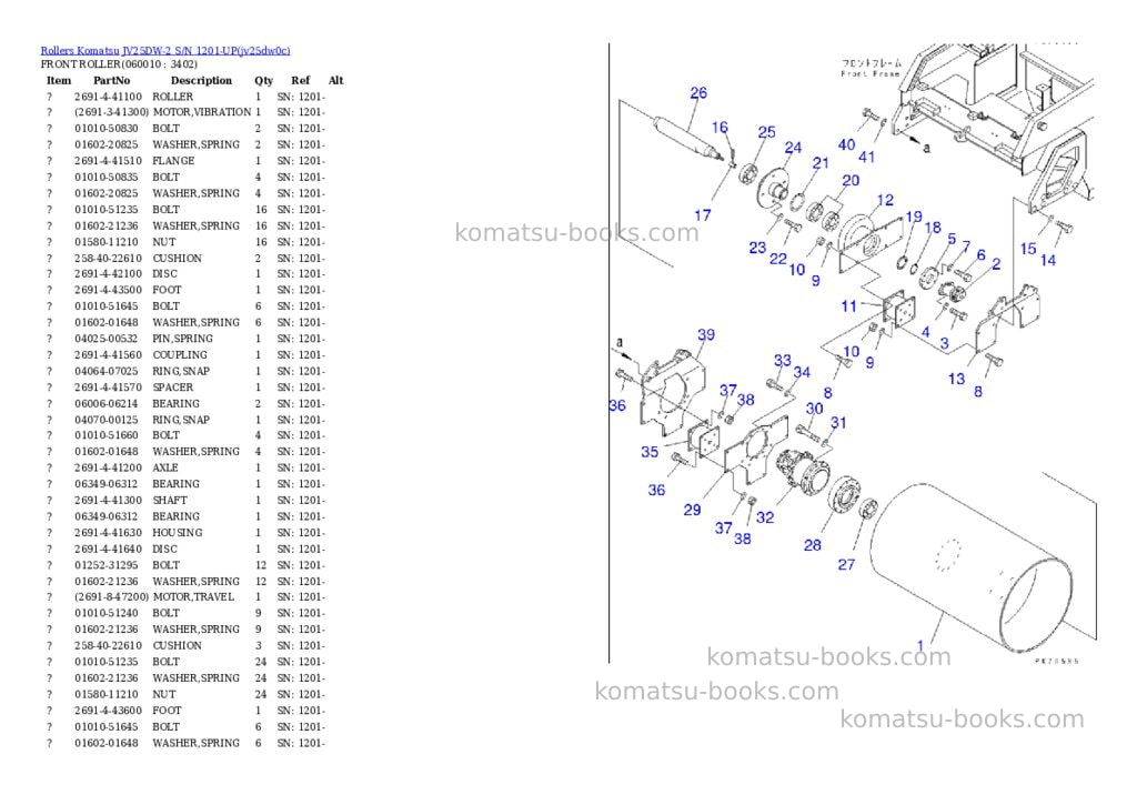 Komatsu jv25dw-2 s/n 1201-up Parts catalog cover Page 8 Komatsu jv25dw-2 s/n 1201-up Parts catalog cover Page 8