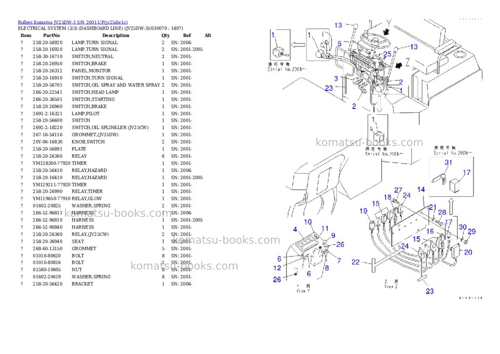 Komatsu jv25dw-3 s/n 2001-up Parts catalog cover Page 6 Komatsu jv25dw-3 s/n 2001-up Parts catalog cover Page 6