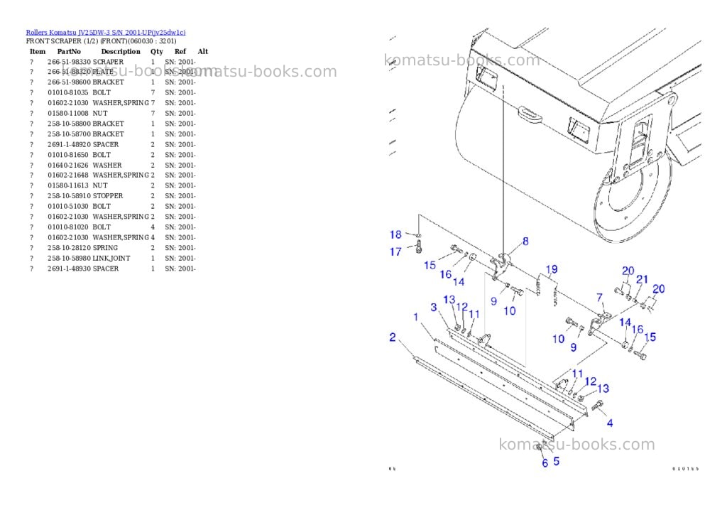 Komatsu jv25dw-3 s/n 2001-up Parts catalog cover Page 9 Komatsu jv25dw-3 s/n 2001-up Parts catalog cover Page 9