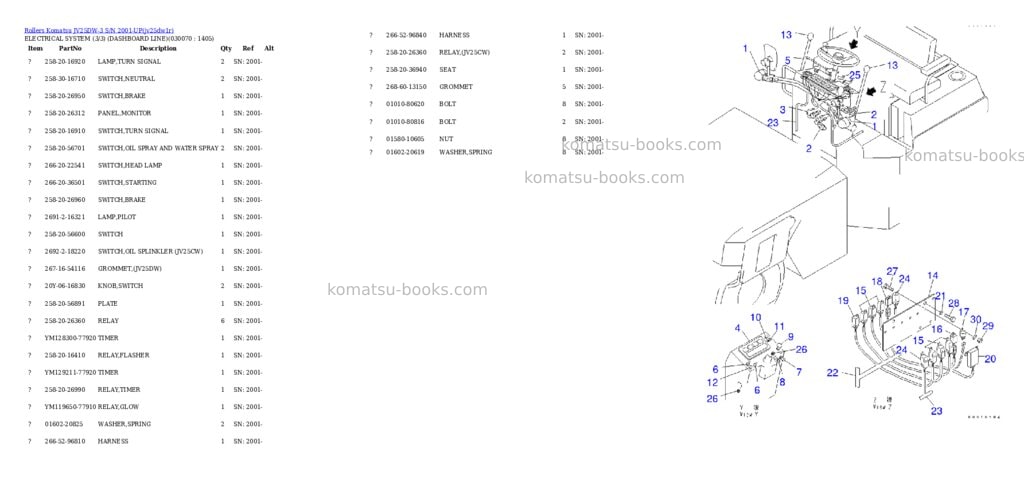 Komatsu JV25DW-3 S/N 2001-UP Parts catalog cover Page 6 Komatsu JV25DW-3 S/N 2001-UP Parts catalog cover Page 6