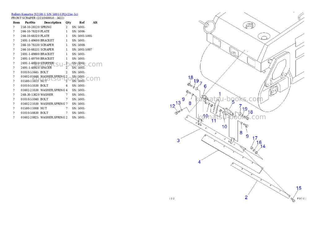 Komatsu jv25w-1 s/n 5001-up Parts catalog cover Page 10 Komatsu jv25w-1 s/n 5001-up Parts catalog cover Page 10