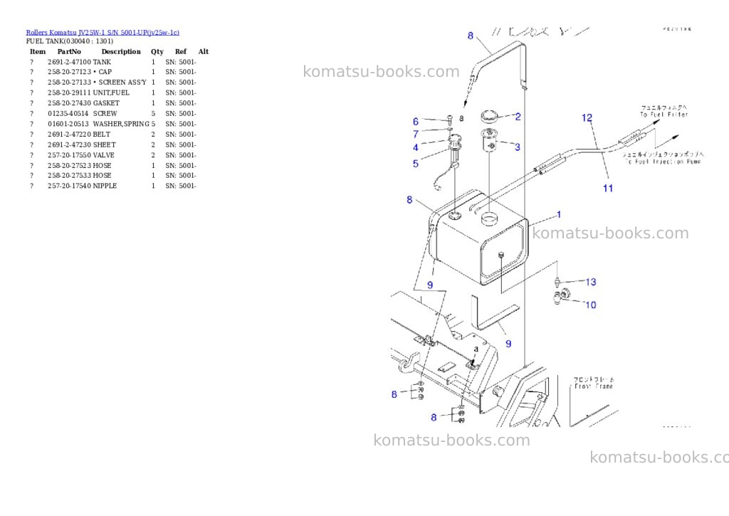 Komatsu jv25w-1 s/n 5001-up Parts catalog cover Page 3 Komatsu jv25w-1 s/n 5001-up Parts catalog cover Page 3