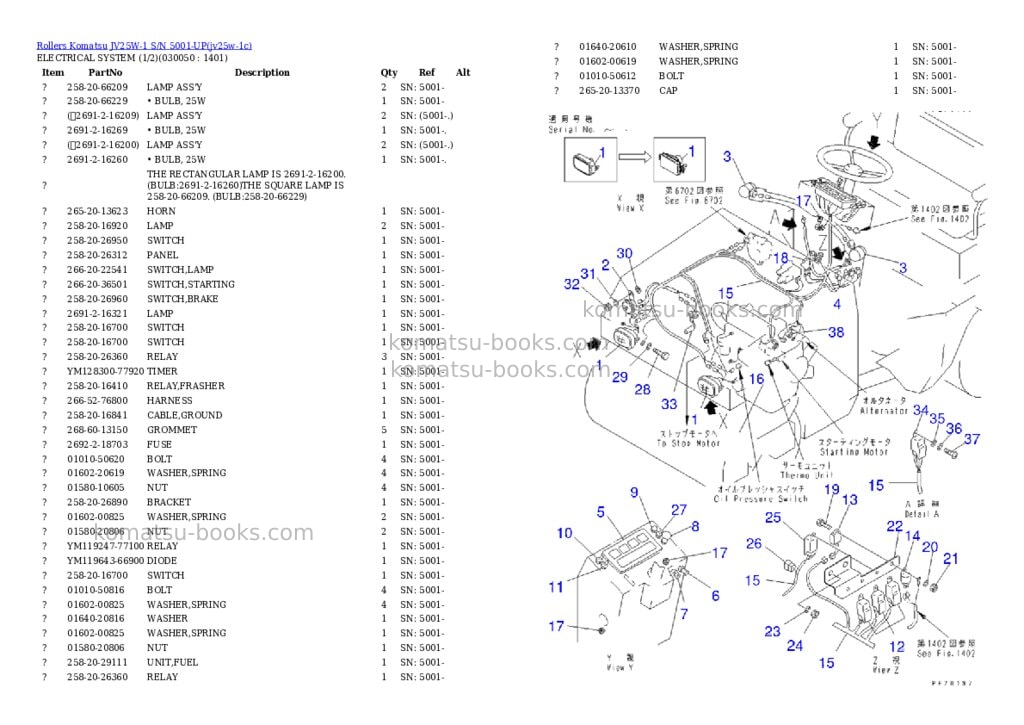 Komatsu jv25w-1 s/n 5001-up Parts catalog cover Page 4 Komatsu jv25w-1 s/n 5001-up Parts catalog cover Page 4