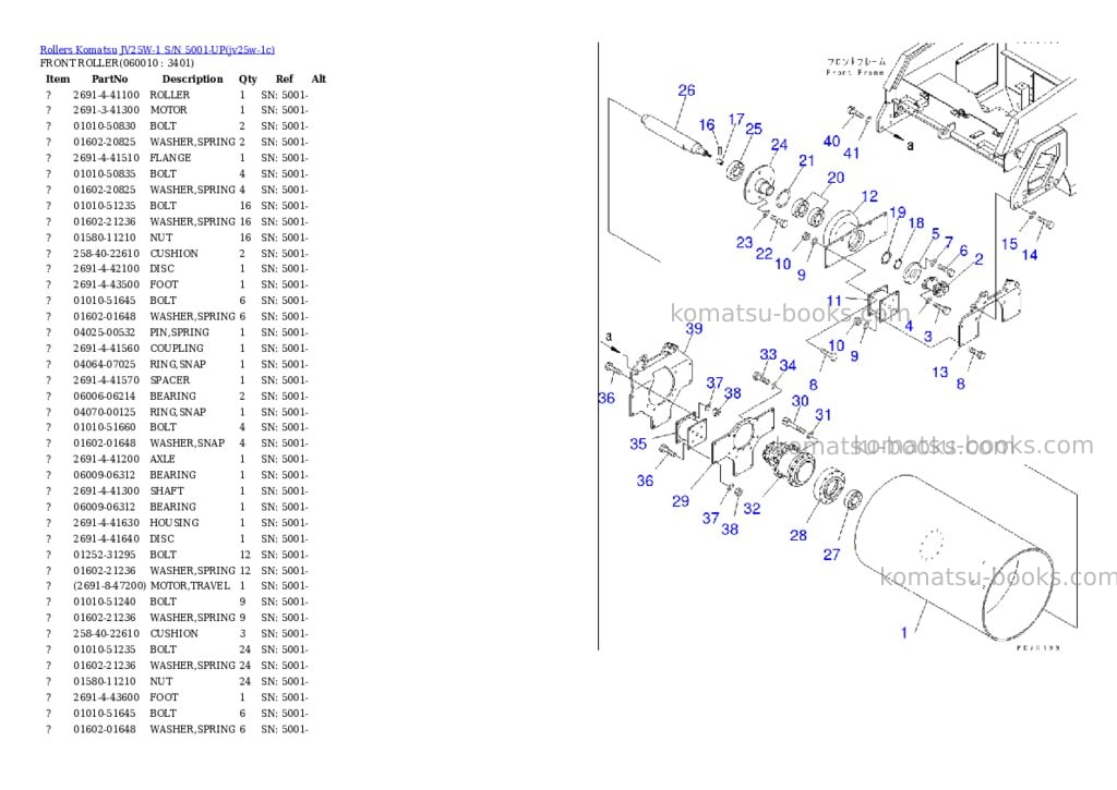 Komatsu jv25w-1 s/n 5001-up Parts catalog cover Page 6 Komatsu jv25w-1 s/n 5001-up Parts catalog cover Page 6
