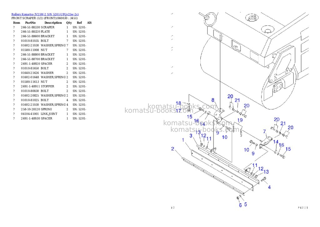 Komatsu jv25w-2 s/n 5201-up Parts catalog cover Page 10 Komatsu jv25w-2 s/n 5201-up Parts catalog cover Page 10