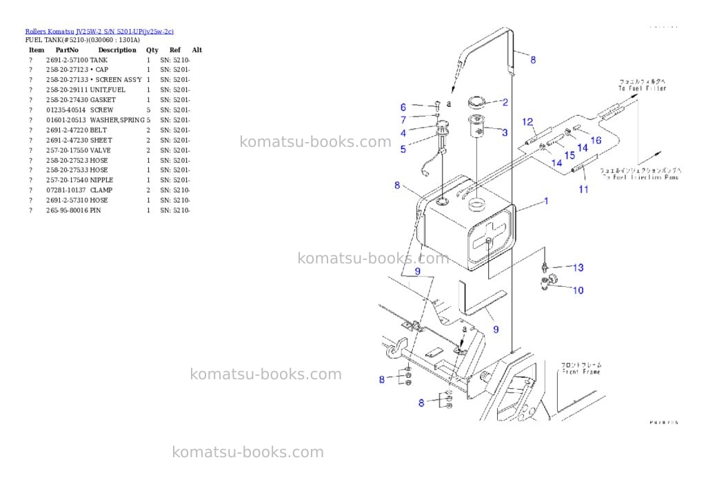 Komatsu jv25w-2 s/n 5201-up Parts catalog cover Page 5 Komatsu jv25w-2 s/n 5201-up Parts catalog cover Page 5