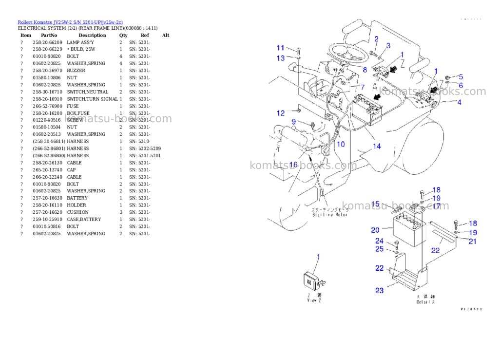 Komatsu jv25w-2 s/n 5201-up Parts catalog cover Page 7 Komatsu jv25w-2 s/n 5201-up Parts catalog cover Page 7
