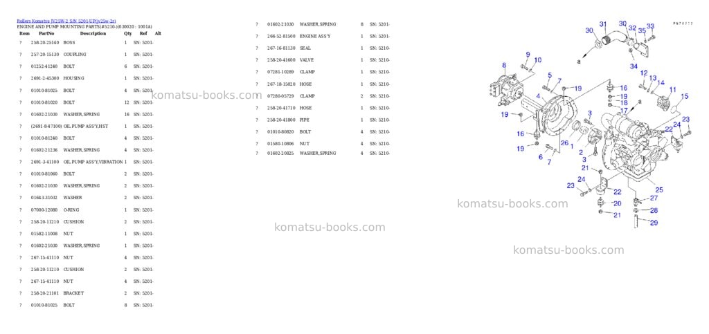 Komatsu JV25W-2 S/N 5201-UP Parts catalog cover Komatsu JV25W-2 S/N 5201-UP Parts catalog cover