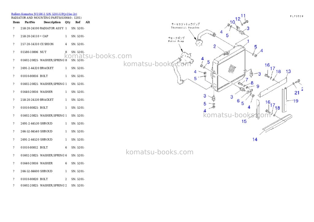Komatsu JV25W-2 S/N 5201-UP Parts catalog cover Page 3 Komatsu JV25W-2 S/N 5201-UP Parts catalog cover Page 3