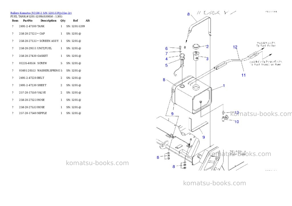 Komatsu JV25W-2 S/N 5201-UP Parts catalog cover Page 4 Komatsu JV25W-2 S/N 5201-UP Parts catalog cover Page 4