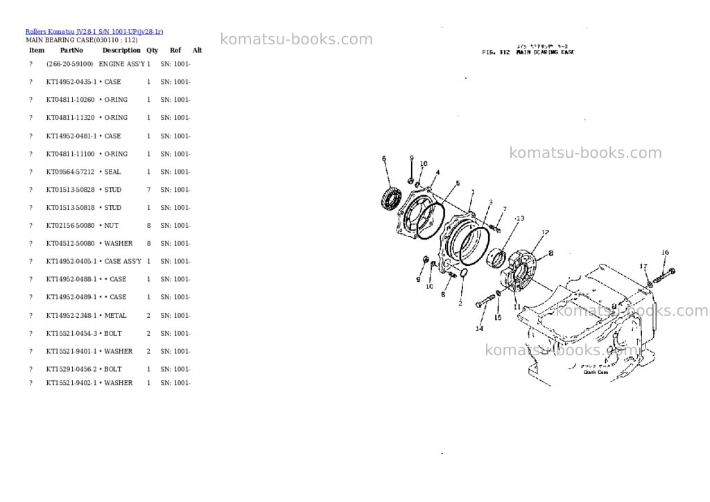 Komatsu jv28-1 s/n 1001-up Parts catalog cover Page 10