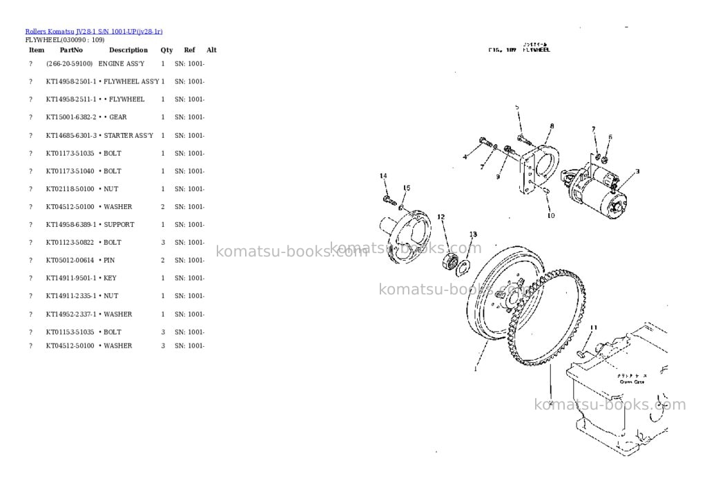 Komatsu jv28-1 s/n 1001-up Parts catalog cover Page 8