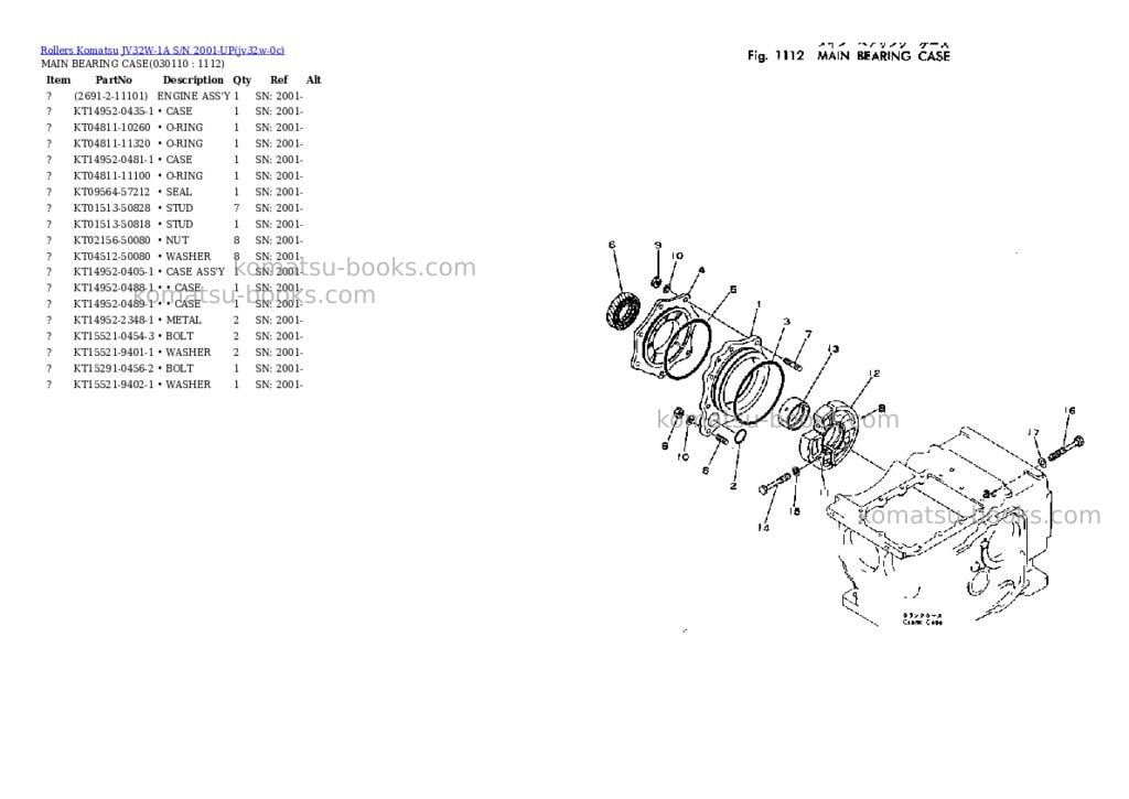 Komatsu JV32W-1A S/N 2001-UP Parts catalog cover Page 10 Komatsu JV32W-1A S/N 2001-UP Parts catalog cover Page 10