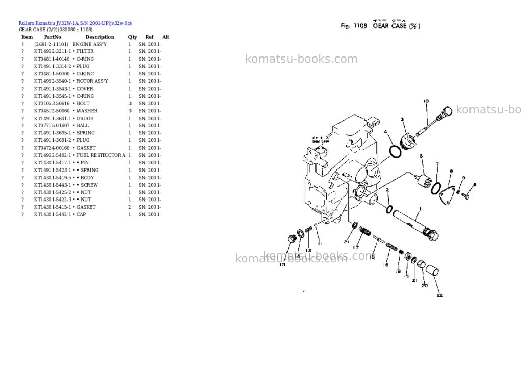 Komatsu JV32W-1A S/N 2001-UP Parts catalog cover Page 7 Komatsu JV32W-1A S/N 2001-UP Parts catalog cover Page 7