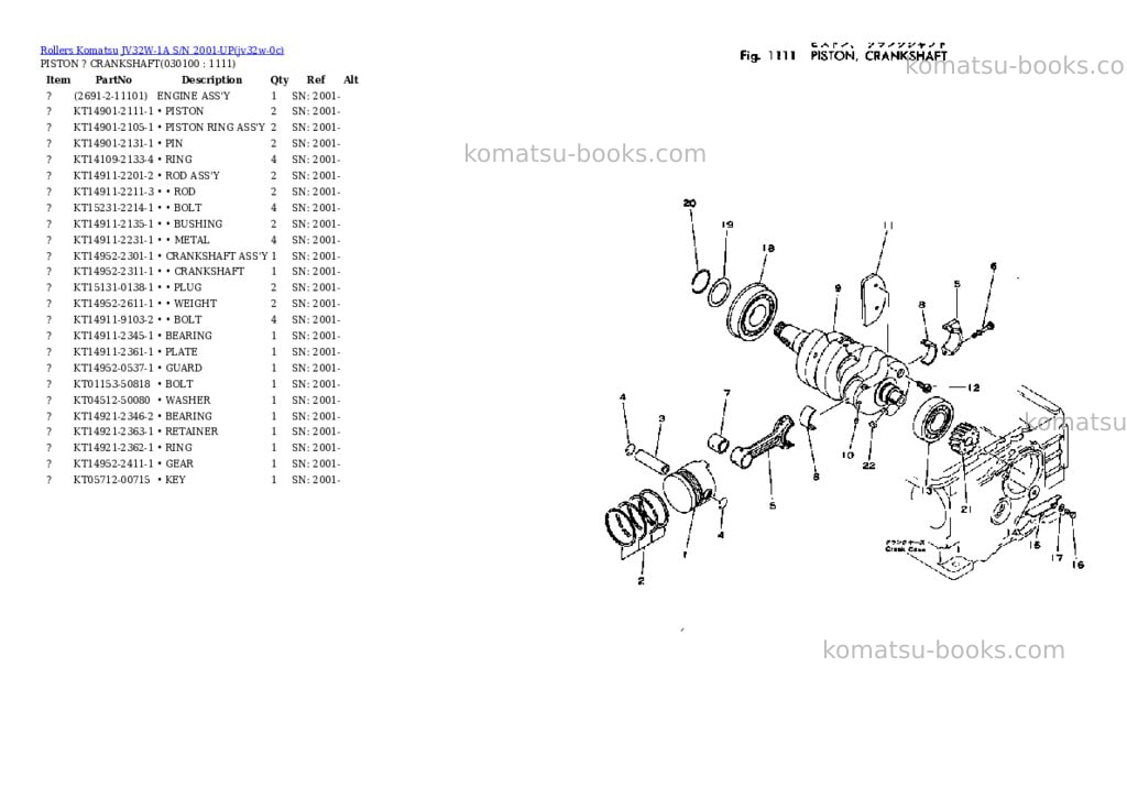 Komatsu JV32W-1A S/N 2001-UP Parts catalog cover Page 9 Komatsu JV32W-1A S/N 2001-UP Parts catalog cover Page 9
