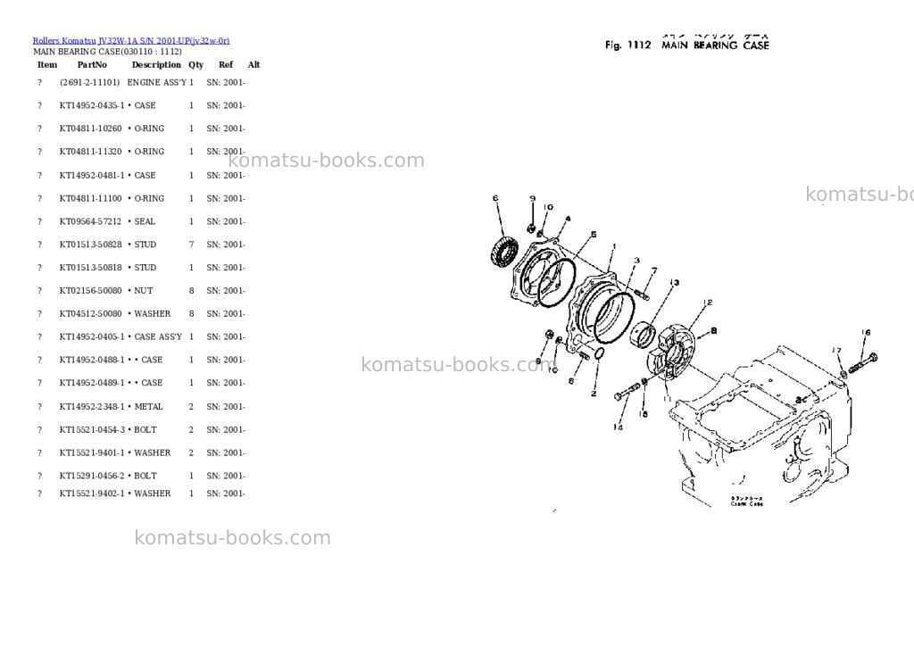 Komatsu jv32w-1a s/n 2001-up Parts catalog cover Page 10 Komatsu jv32w-1a s/n 2001-up Parts catalog cover Page 10
