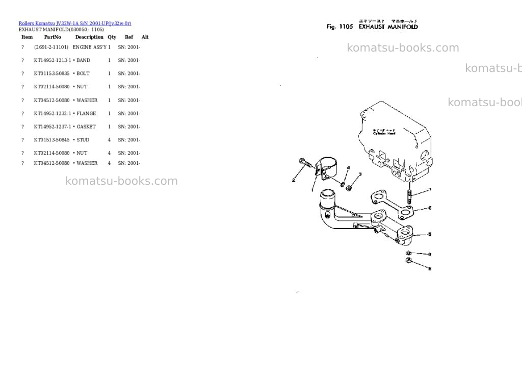 Komatsu jv32w-1a s/n 2001-up Parts catalog cover Page 4 Komatsu jv32w-1a s/n 2001-up Parts catalog cover Page 4