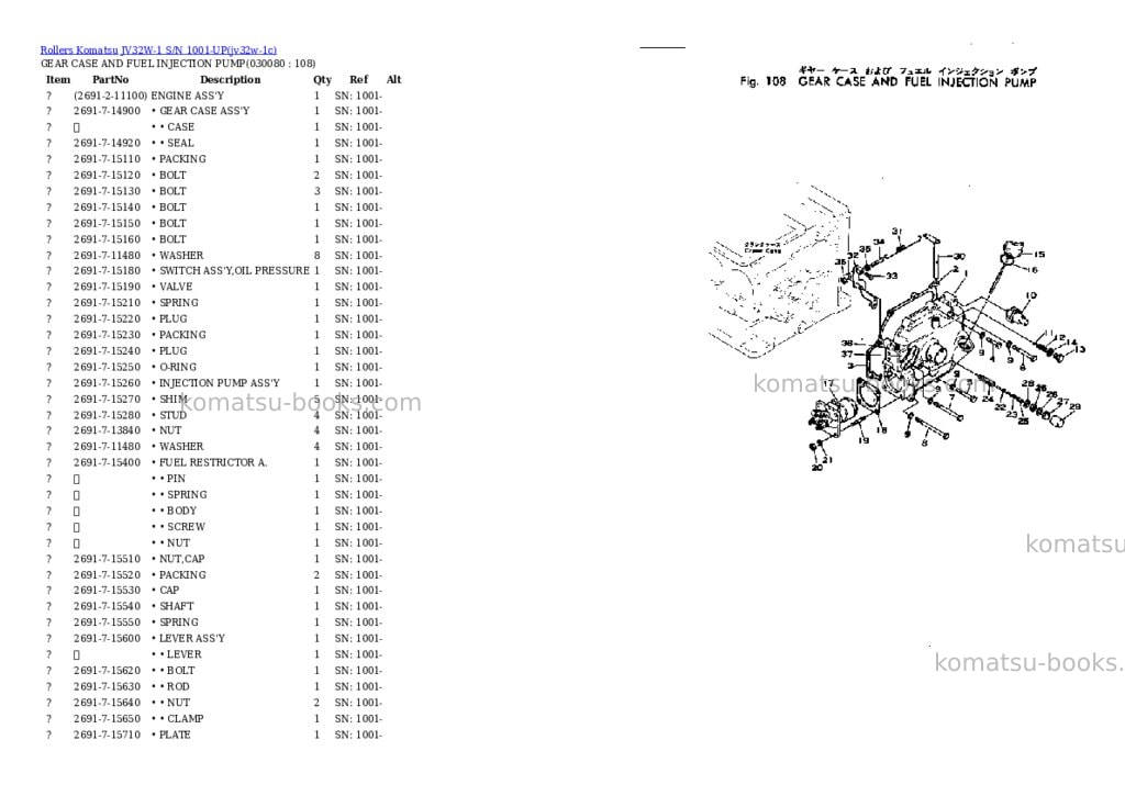 Komatsu jv32w-1 s/n 1001-up Parts catalog cover Page 7 Komatsu jv32w-1 s/n 1001-up Parts catalog cover Page 7