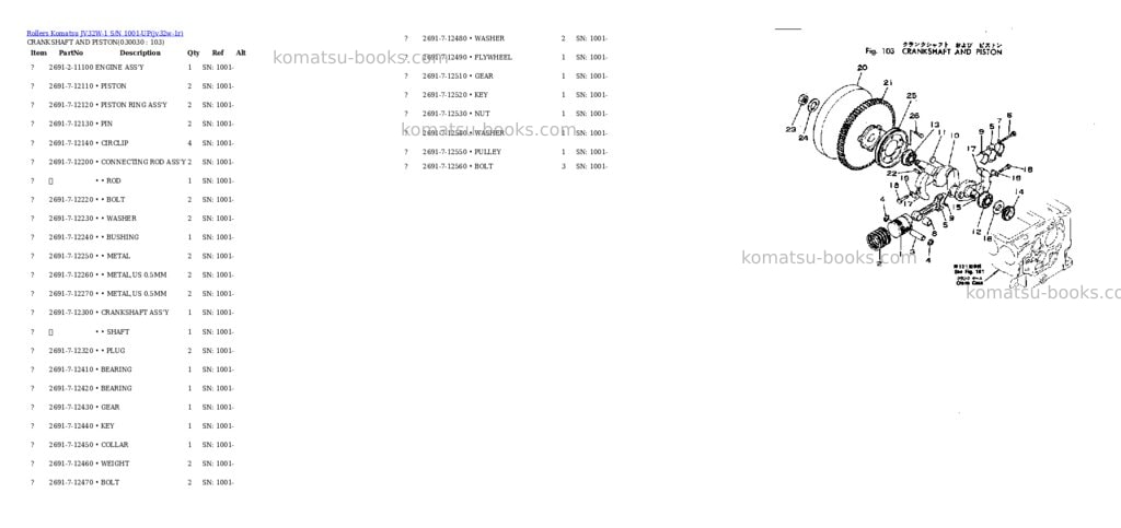 Komatsu JV32W-1 S/N 1001-UP Parts catalog cover Page 2