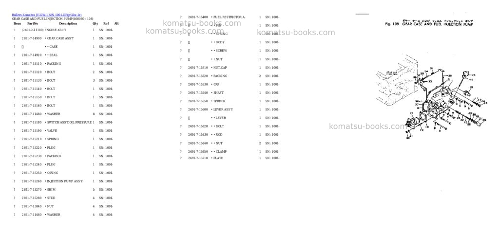 Komatsu JV32W-1 S/N 1001-UP Parts catalog cover Page 7