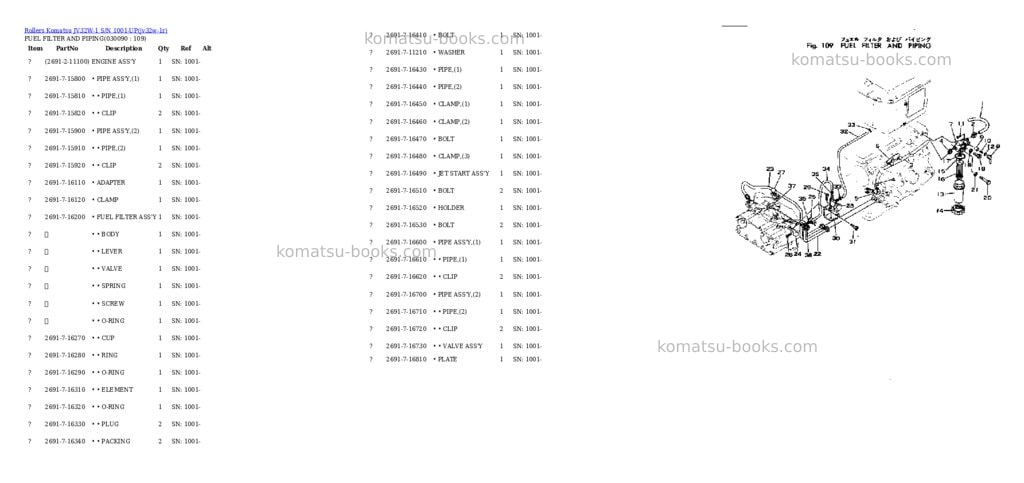 Komatsu JV32W-1 S/N 1001-UP Parts catalog cover Page 8