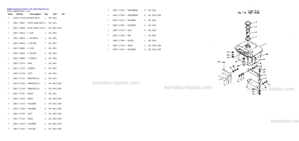 Komatsu JV32W-1 S/N 1001-UP Parts catalog cover Page 9