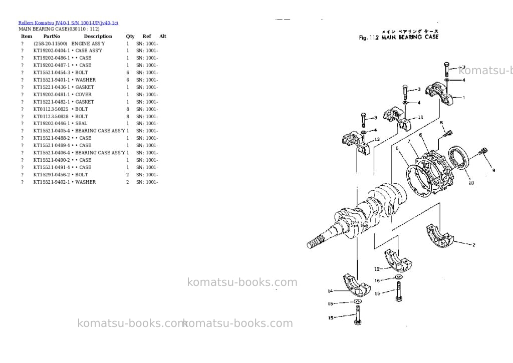 Komatsu jv40-1 s/n 1001-up Parts catalog cover Page 10 Komatsu jv40-1 s/n 1001-up Parts catalog cover Page 10
