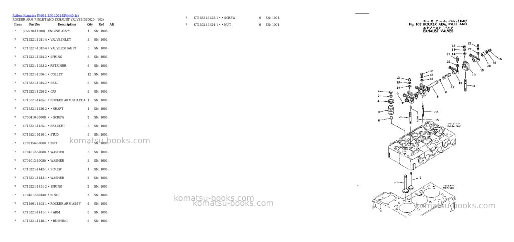 Komatsu JV40-1 S/N 1001-UP Parts catalog cover Komatsu JV40-1 S/N 1001-UP Parts catalog cover