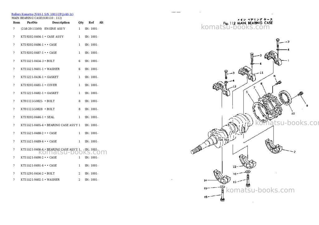 Komatsu JV40-1 S/N 1001-UP Parts catalog cover Page 10 Komatsu JV40-1 S/N 1001-UP Parts catalog cover Page 10